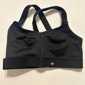 SHEFIT Ultimate Black Sports Bra with Rose Gold Detail